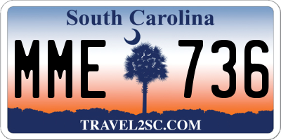 SC license plate MME736