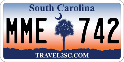 SC license plate MME742