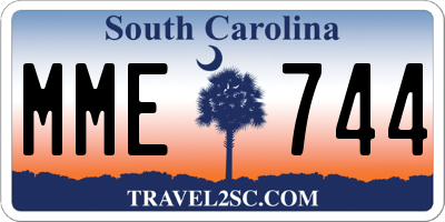 SC license plate MME744