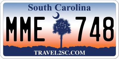 SC license plate MME748