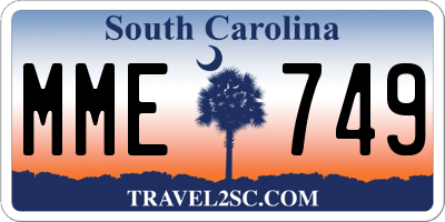 SC license plate MME749