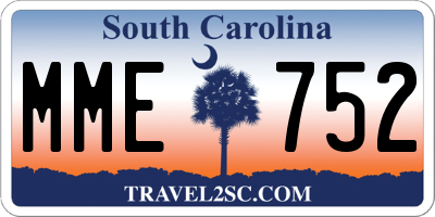 SC license plate MME752