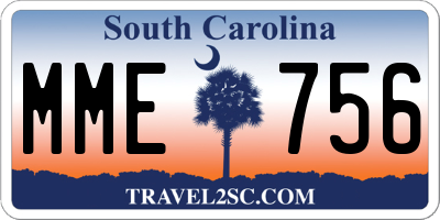 SC license plate MME756