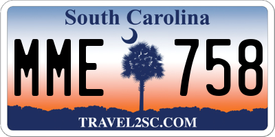 SC license plate MME758