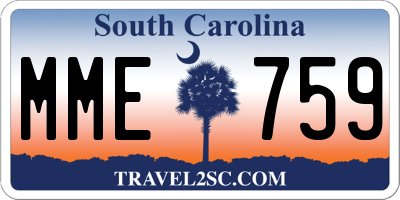 SC license plate MME759
