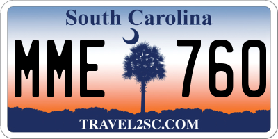 SC license plate MME760