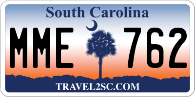 SC license plate MME762