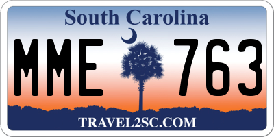 SC license plate MME763