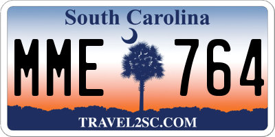 SC license plate MME764