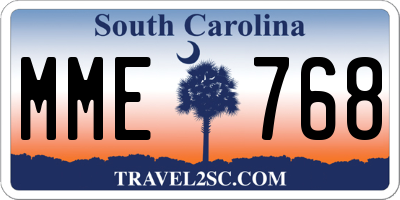 SC license plate MME768