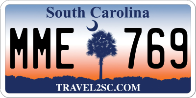 SC license plate MME769