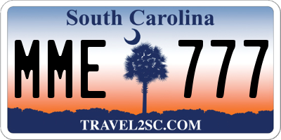 SC license plate MME777