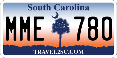 SC license plate MME780