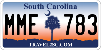 SC license plate MME783