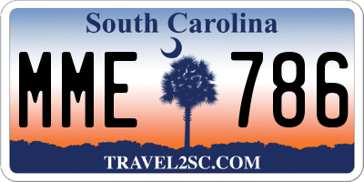 SC license plate MME786