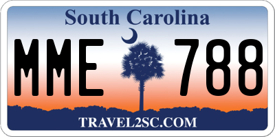 SC license plate MME788