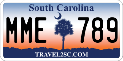 SC license plate MME789