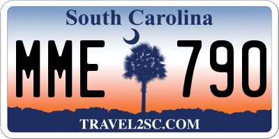 SC license plate MME790