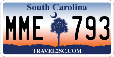 SC license plate MME793