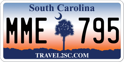 SC license plate MME795