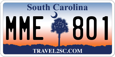 SC license plate MME801