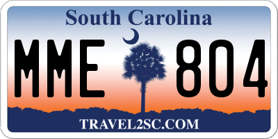 SC license plate MME804