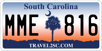 SC license plate MME816