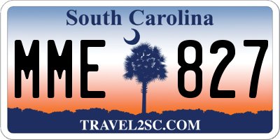 SC license plate MME827