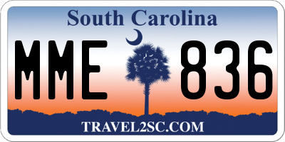 SC license plate MME836