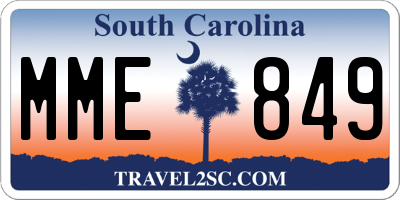 SC license plate MME849
