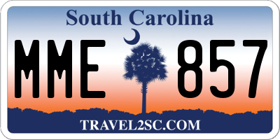 SC license plate MME857