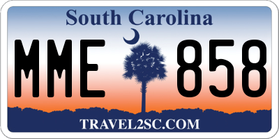 SC license plate MME858