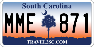 SC license plate MME871