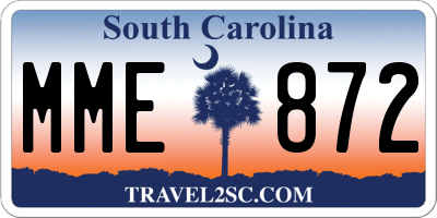 SC license plate MME872