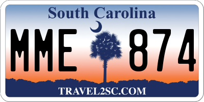 SC license plate MME874
