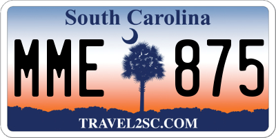 SC license plate MME875