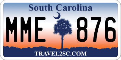 SC license plate MME876
