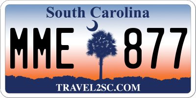 SC license plate MME877