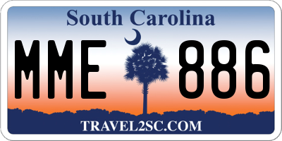 SC license plate MME886