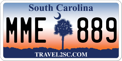 SC license plate MME889