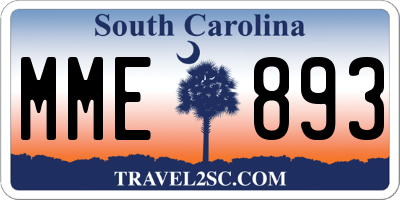 SC license plate MME893
