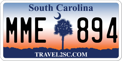 SC license plate MME894