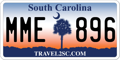 SC license plate MME896
