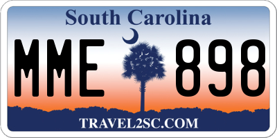 SC license plate MME898