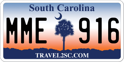 SC license plate MME916