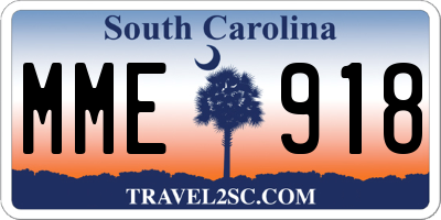 SC license plate MME918