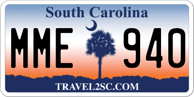 SC license plate MME940