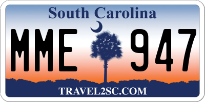 SC license plate MME947
