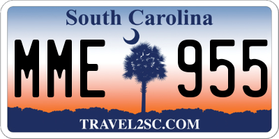 SC license plate MME955