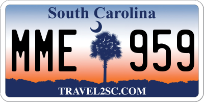 SC license plate MME959